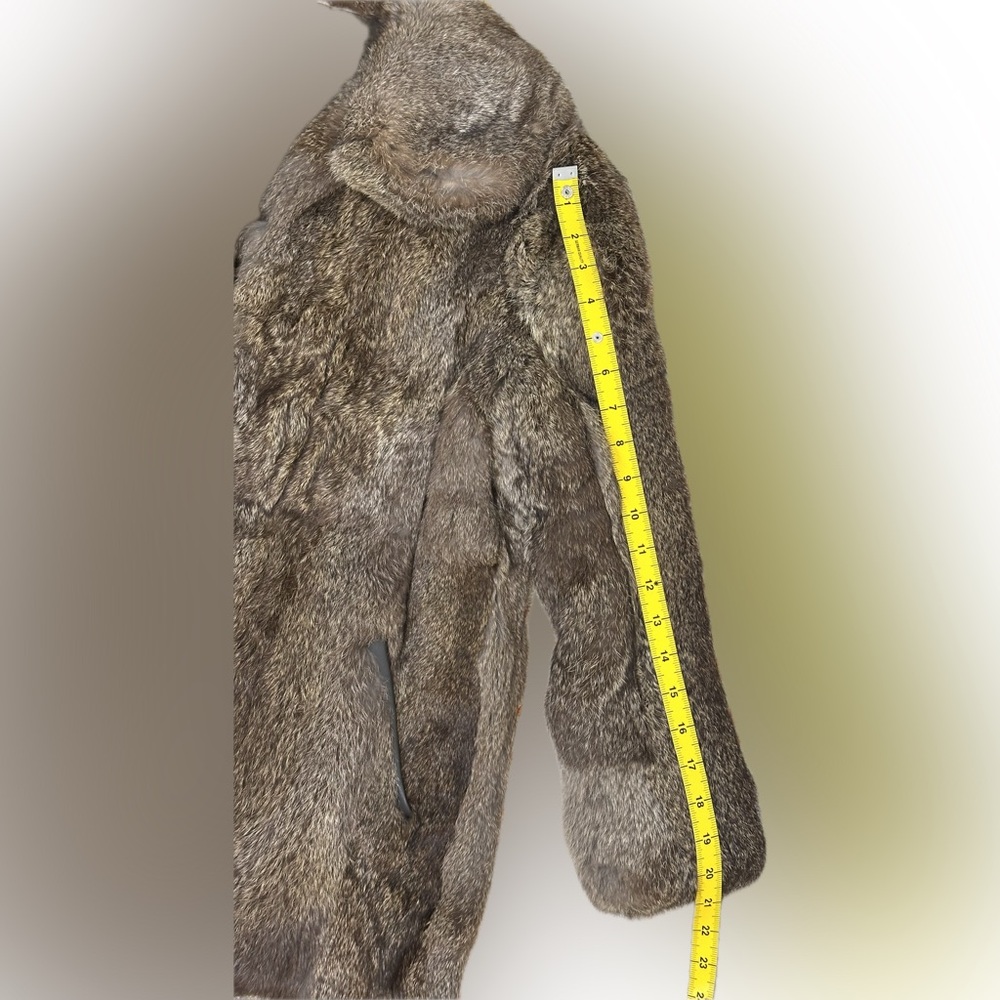 Brown Rabbit Fur Coat - Picture 9 of 10